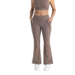 HUNNIT Flare Pants for Women | High Waisted Flared Pants | Athletic Flare Pants with Zero Transparency | Moisture Wicking Spandex Fabric | 4 Way Stretch | Flare Pants for Yoga, Workout