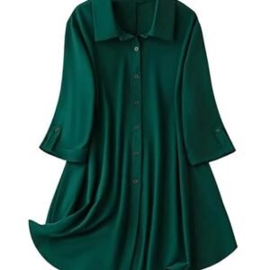 Leriya Fashion Women's Shirt Dress Knee Length Dress | Loose Fit | Button-Down | | 3/4 Sleeve | Summer Wear | Available in (Pack of 2 | Value Pack)