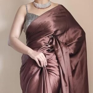 Zenkova Women's Regular Wear Satin Silk Pre Pleated Heavy Saree with Blouse For Festival, Party, Wedding,farewell, fuction saree