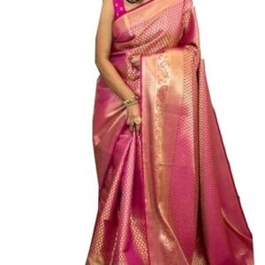 Women's Kanjivaram Soft Silk Saree With Blouse Piece
