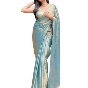 Sidhidata Women's Soft Zimmy Choo Fandy Silk Saree With Hand Work Lace Boarder & Comes With Unstitched Blouse Piece (Chhaava)