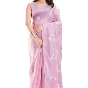 SGF111 Women's Tissue Soft Silk Saree With Unstitched Blouse Piece