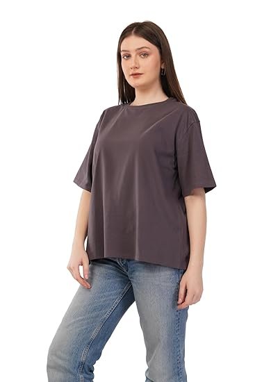 Casual Oversized Cotton T-Shirt, Short Sleeve, Loose Fit