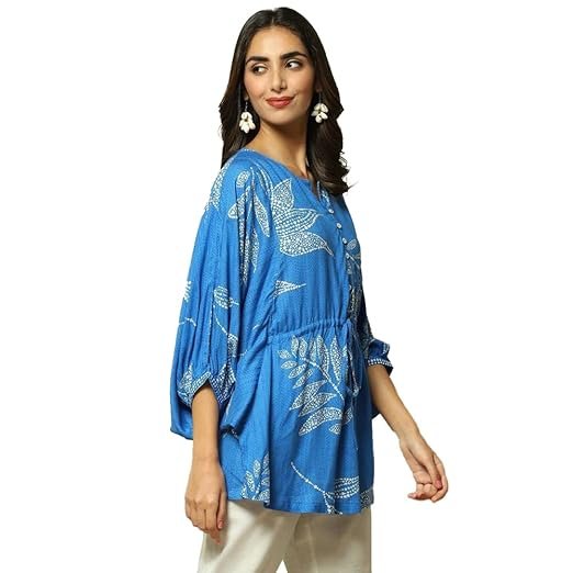 Visit the BIBA Store BIBA Women Liva Straight Printed Top - Image 4