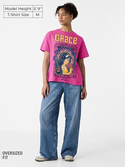 The Souled Store Official Aladin: Her Grace Women Oversized T-Shirts - Image 3