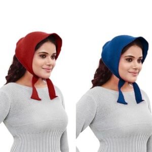 Pack of 2 Plain Maternity Muffler for Women's (Multicolored & Design Varies) - Winter Wear Woolen Head Muffler/Scarfs (Size 22 * 9 Inches)