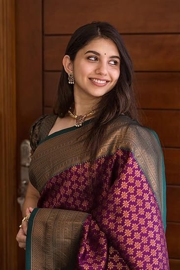 Avantika Fashion Women's Kanjivaram Soft Silk Banarasi Sarees With Blouse Piece, Green - Image 3