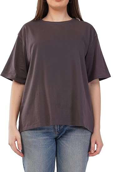 Casual Oversized Cotton T-Shirt, Short Sleeve, Loose Fit - Image 5