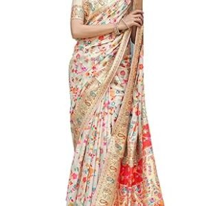 Women's Kanjivaram Pure Soft Silk Handloom Saree Pure Golden Zari With Blouse Piece
