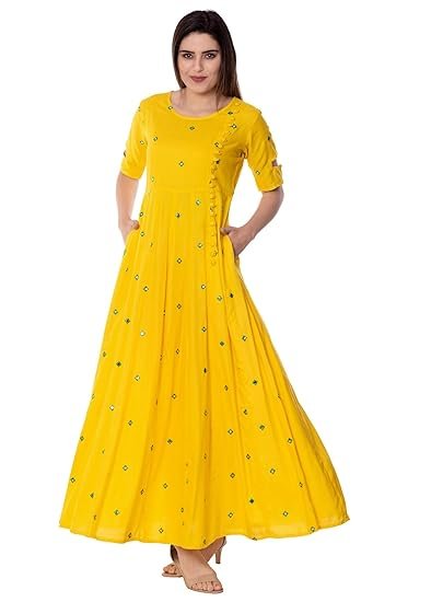 Arayna Women's Rayon Regular Fit Anarkali Kurti - Image 4