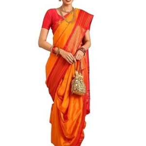 Varkala Silk Sarees Women's Kadiyal Soft Silk Nauwari Paithani Saree