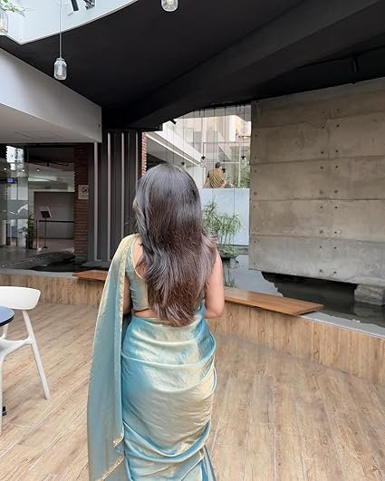 Sidhidata Women's Soft Zimmy Choo Fandy Silk Saree With Hand Work Lace Boarder & Comes With Unstitched Blouse Piece (Chhaava) - Image 5