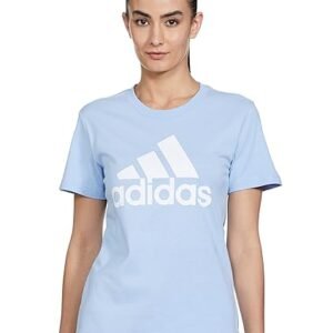 Adidas Women Cotton W BL T Sports T-Shirts BLUDAW/White,(L)