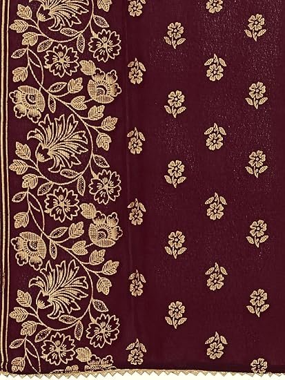 FIORRA Women's Maroon Poly Crepe A-Line Kurta Set With Dupatta - Image 5