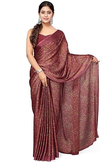 MIRCHI FASHION Women's Chiffon Floral Printed Saree with Blouse Piece