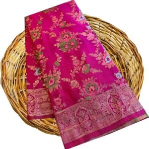 VASTTRAM Women's Mahewari Pure Georgette Kanjivaram Kanchipuram Copper Zari Silk Saree