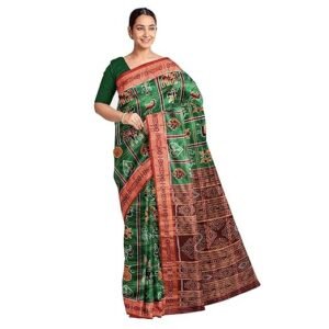 Odisha Handloom Handmade Pure Mulburry Nabakothi Khandua Natural Silk Ikkat Sambalpuri Saree