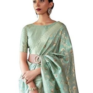 SWORNOF Women's kanjivaram banarasi silk saree Zari Woven for festival Wedding silk with rich pallu Design sarees
