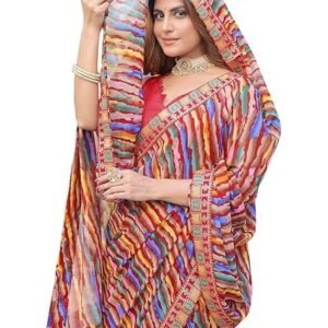 Yashika Georgette Lace Border | Lightweight Laheriya Saree