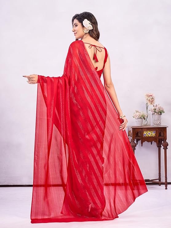 Garden Varel Zari Chiffon Saree - Image 3
