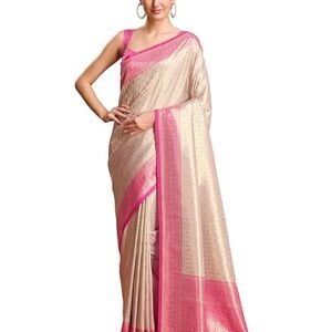 Fashion Women's Kanjivaram Silk Mesmerizing Saree for Every Celebrations Comes With Unstitched Blouse Piece