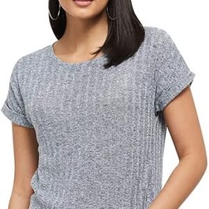 Max Women's Cotton Regular Fit Textured Round Neck T-Shirt