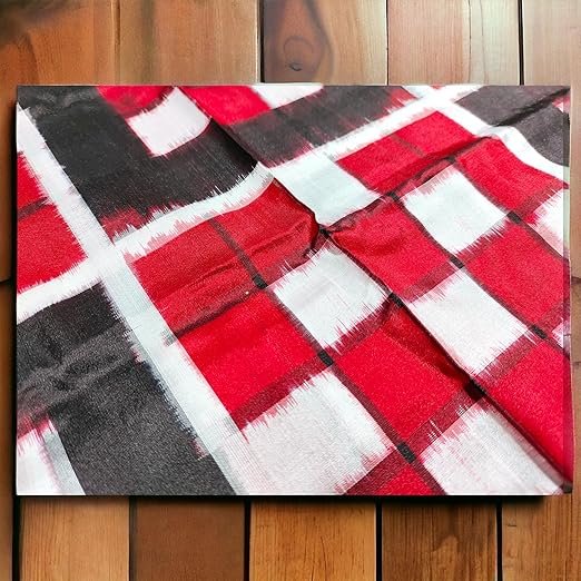 Bandha Silk Saree in Red, Black, and White in Pasapalli Patterns| Pure Sambalpuri saree for women - Image 4