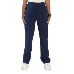 BlissClub Women's Straight Fit Mid Rise Pants