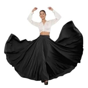 JYESHTA Women's American Crepe Wrao Floral Printed Skirt with Ruffle Hem and Elastic Waistband Closure | Skirts for Woman