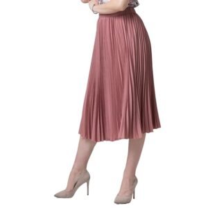 STARPICK ENTERPRISE-Women Solid Pleated Skirt Midi