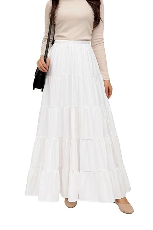 kaish Women's Charming Crepe Blooming Flared Long for Traditional Stitched A-line Flare Skirt for Girls with 1.8 Meter Flare 40 inch Height