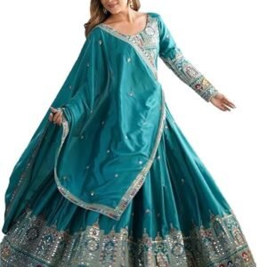 TILKI FASHION Woman's semistiched lengha choli with beautiful design Embordery Work