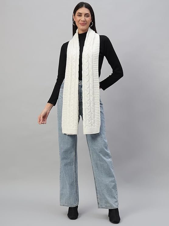 Ravaiyaa - Attitude is everything Women Warm & Stylish Muffler Pure Wool Hand Knitted Muffler For Casual Scarf - Image 3