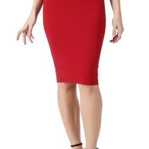 POPWINGS Casual Solid Pencil Skirt for Women || Semi-Formal Office Wear Knee-Length Skirt for Women || Latest Stylish Mini Skirt for Women || Summer Pencil Skirt for Women