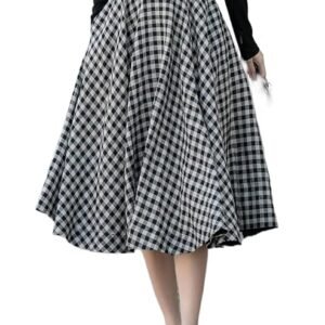 JANAK Girls Mid Length Cotton Midi Blend Skirt 113 Black,Free Size