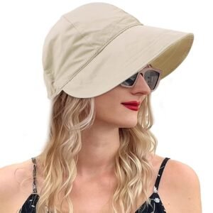 PALAY® Bucket Hat for Women Sun Protection Wide Brim Beach Hat Sun Hats for Women Fashion Lightweight Quick Dry Summer Cap for Beach, Cycling, Travel - Adjustable Drawstring Closure