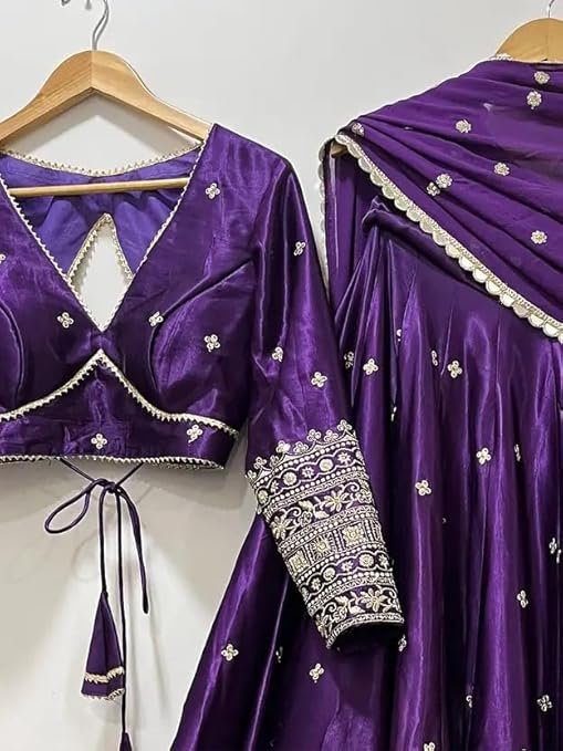 KEYURA Stylish Chinon Embroidered Work Lehenga Choli semi stiched For Women| Bridal Wear Lehenga Choli - Image 2