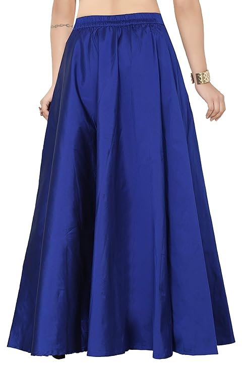 Studio Shringaar Women's Polyester Midi Fully Stitched Tafetta Skirt Lehenga (Free Size) - Image 4