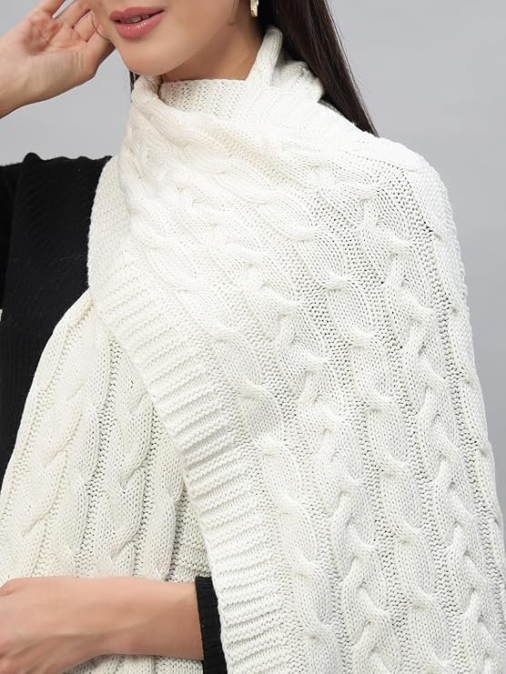 Ravaiyaa - Attitude is everything Women Warm & Stylish Muffler Pure Wool Hand Knitted Muffler For Casual Scarf - Image 4