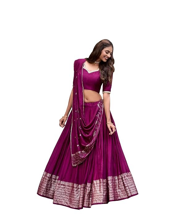 LooknBook Art Women's Wedding Lehenga Choli (Wine)