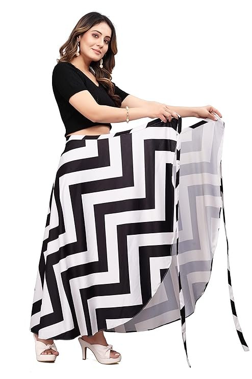 Tennecy Women Western Looks Long Wrap Around Skirt Free Size. - Image 3