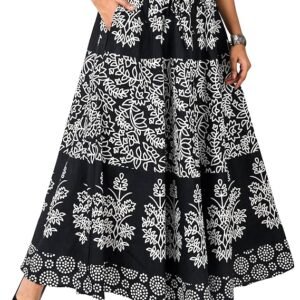 SAMJHI Premium Cotton Skirt for Women with Pocket, Free Size