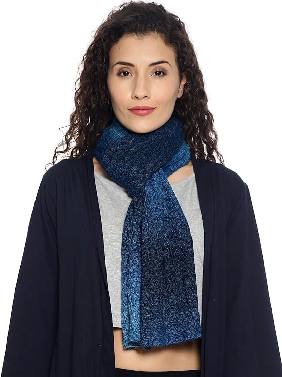 513 Women's Acrylic Woolen Tie & die Casual Warm Winter Wear Muffler Scarf Stole
