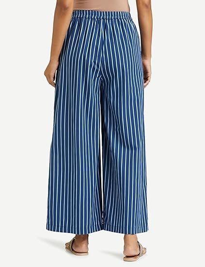 Myx Women's Relaxed Cotton Flared Palazzo | Available in Plus Size - Image 3