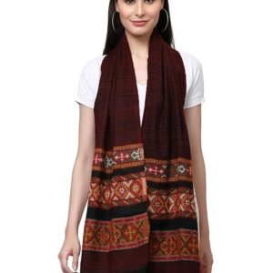 Weavers Villa Acro Wool Women's Muffler (MF-902,Maroon Size: 34CM X 200CM)