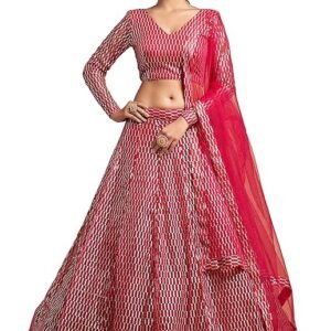 Zeel Clothing Women's Net Lehenga Choli With Dupatta Semi-Stitched